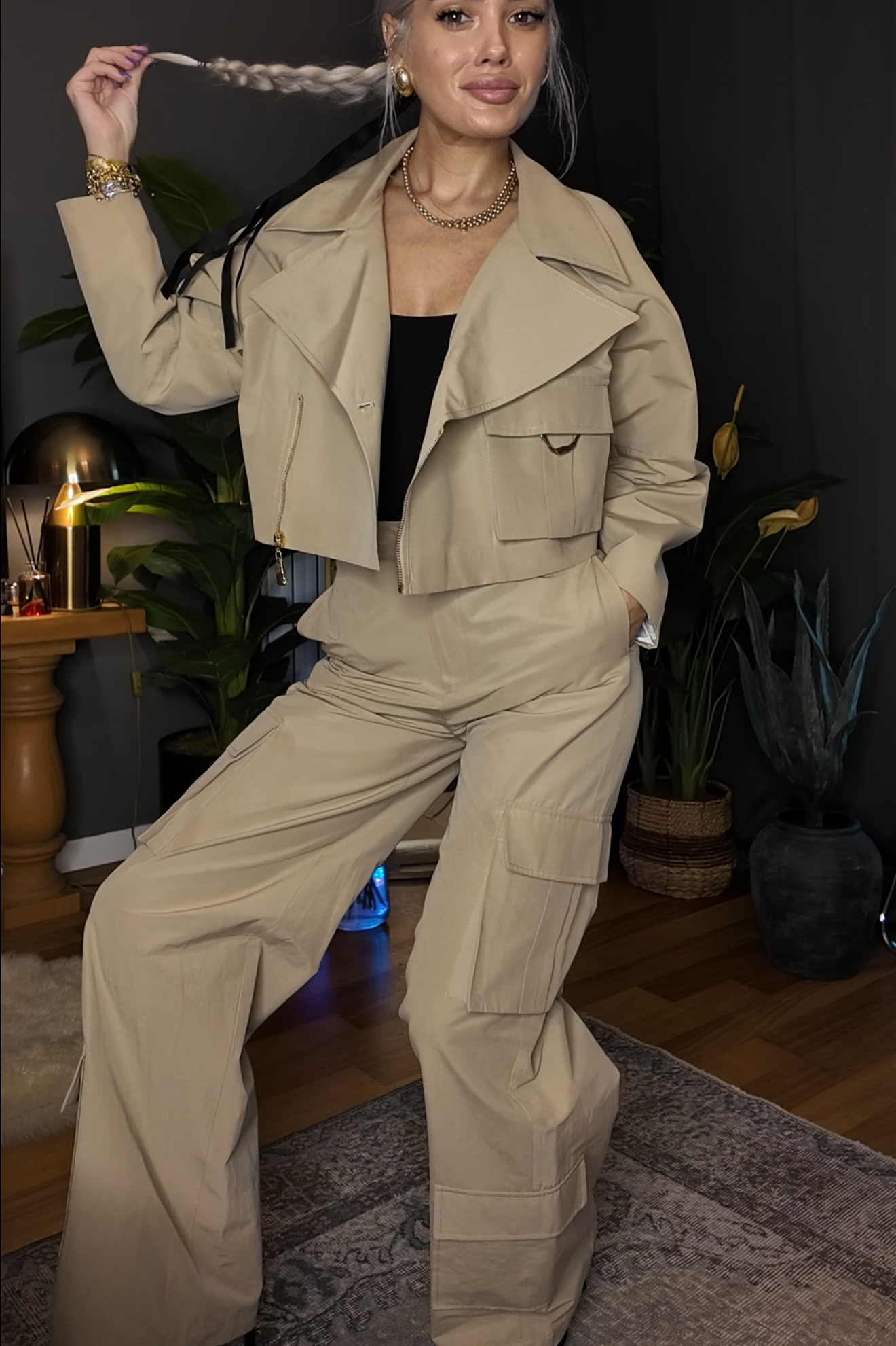 Masca Beige Cargo Pants