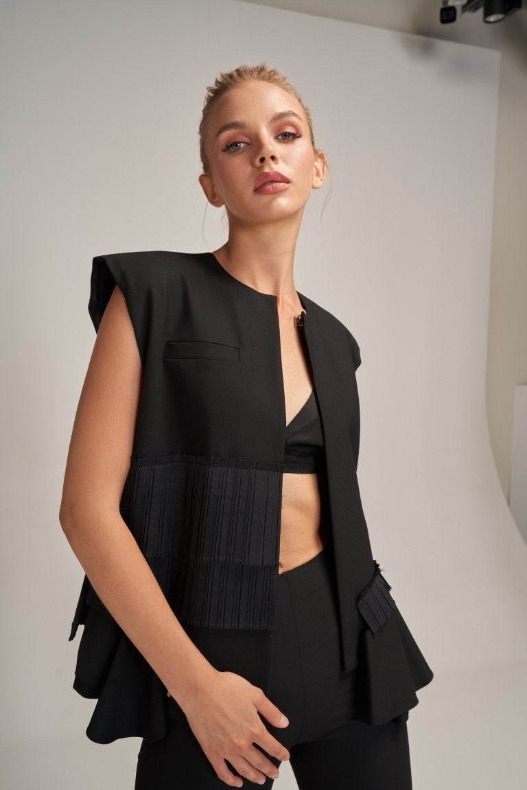 Pleated Detail Design Vest